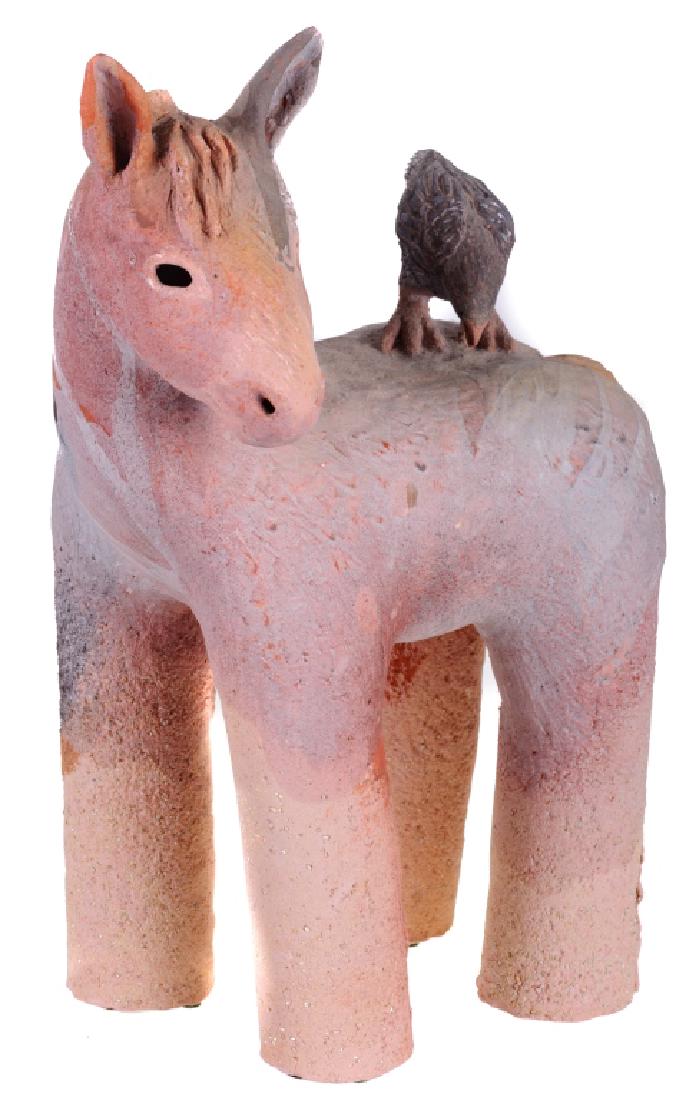 Ceramic Hand Formed Donkey Sculpture
