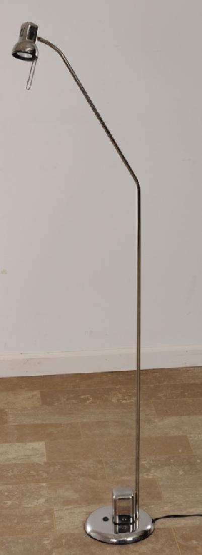 Ikea Reading / Floor Lamp: Ikea adjustable neck LED reading / floor lamp with a chrome finish; measures approximately 53” high and 7-3/8” in base diameter. In good working condition at the time of cataloging.