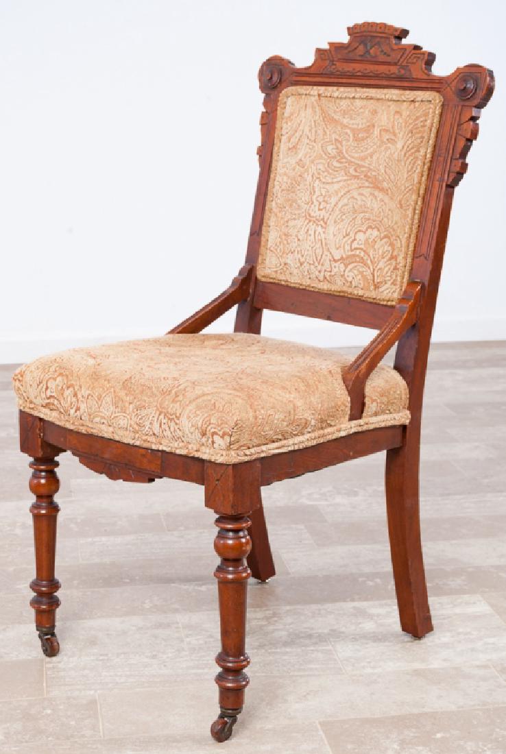 Eastlake Carved Walnut Parlor Chair