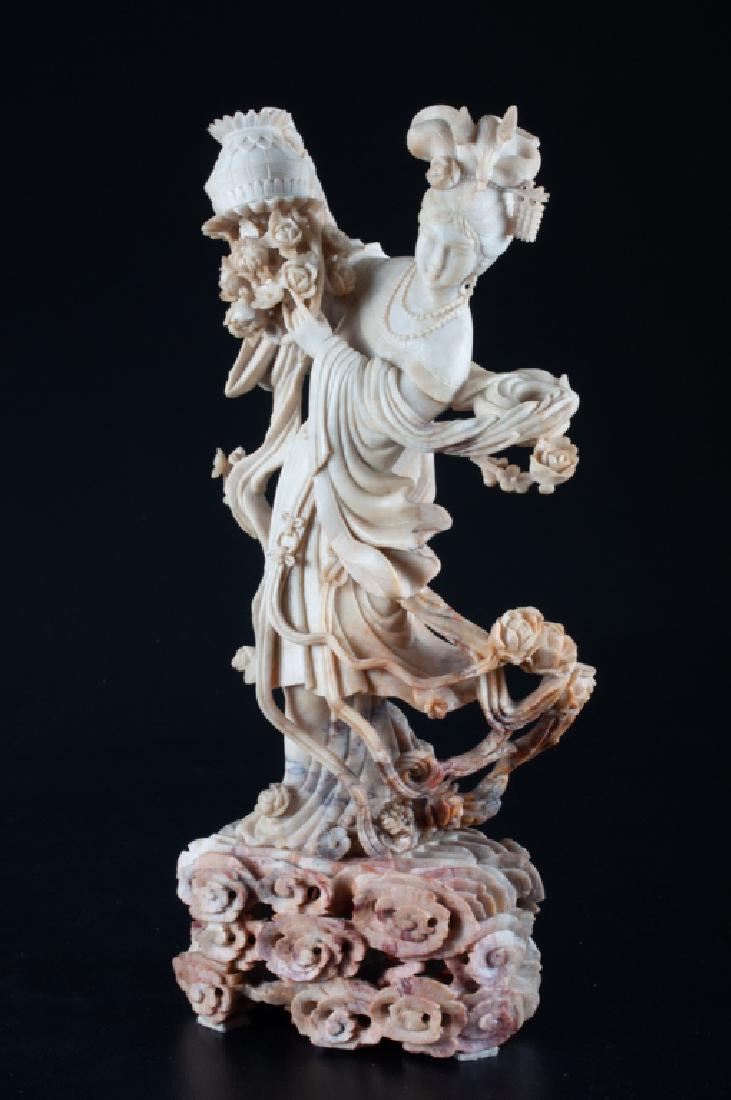 Chinese Soapstone Figure of Immortal Lan Caihe (1 of 8)