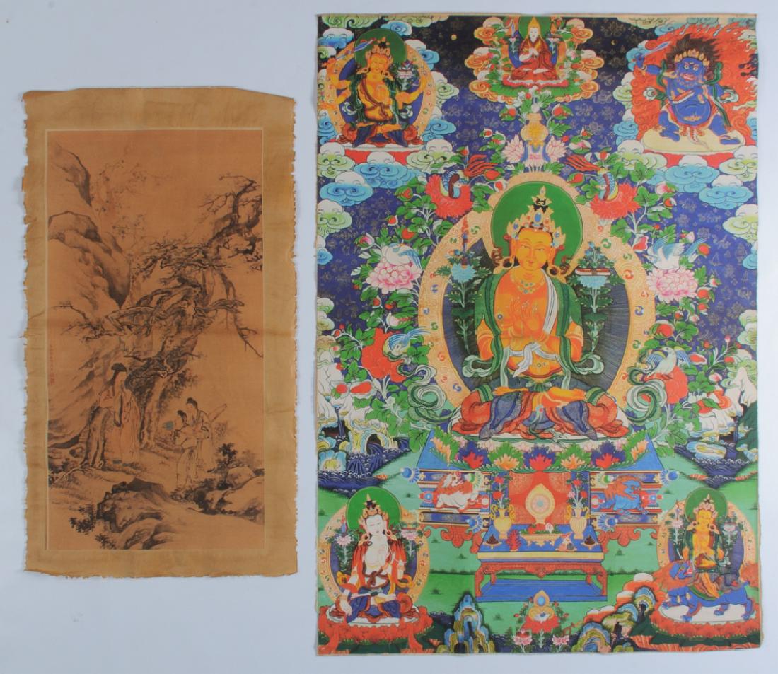 Tibetan Thangka and Scroll Painting on Silk (1 of 6)