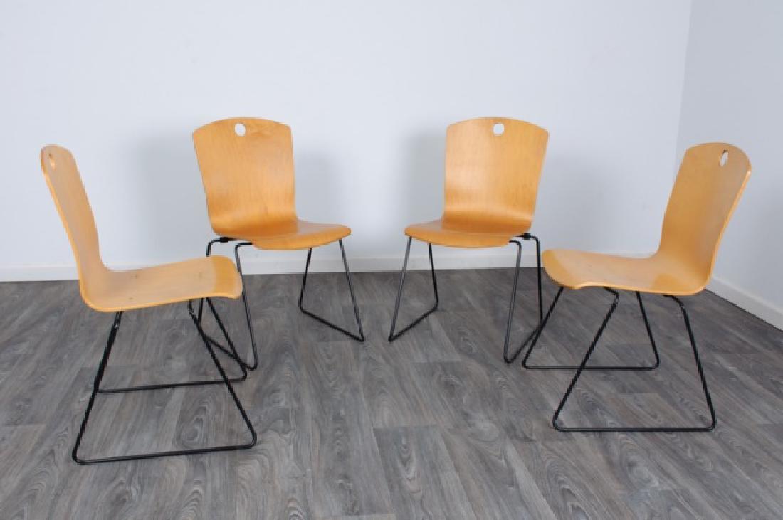 Birch Bentwood Stacking Chairs by Leland
