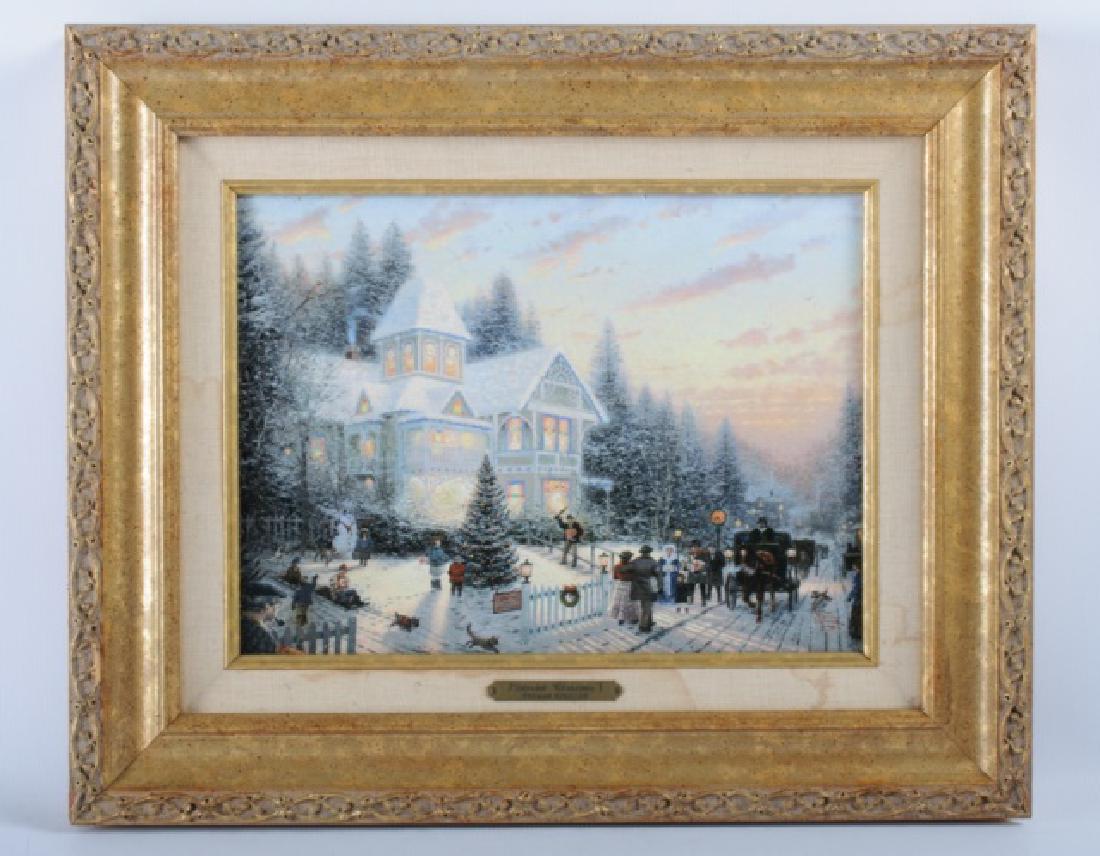 Thomas Kinkade "Victorian Christmas 1" #11 Canvas: Thomas Kinkade (California, 1958 - 2012) framed reproduction lithograph on cotton fibre artist canvas titled "Victorian Christmas 1", complete with Certificate of Authenticity verso stating edition nu