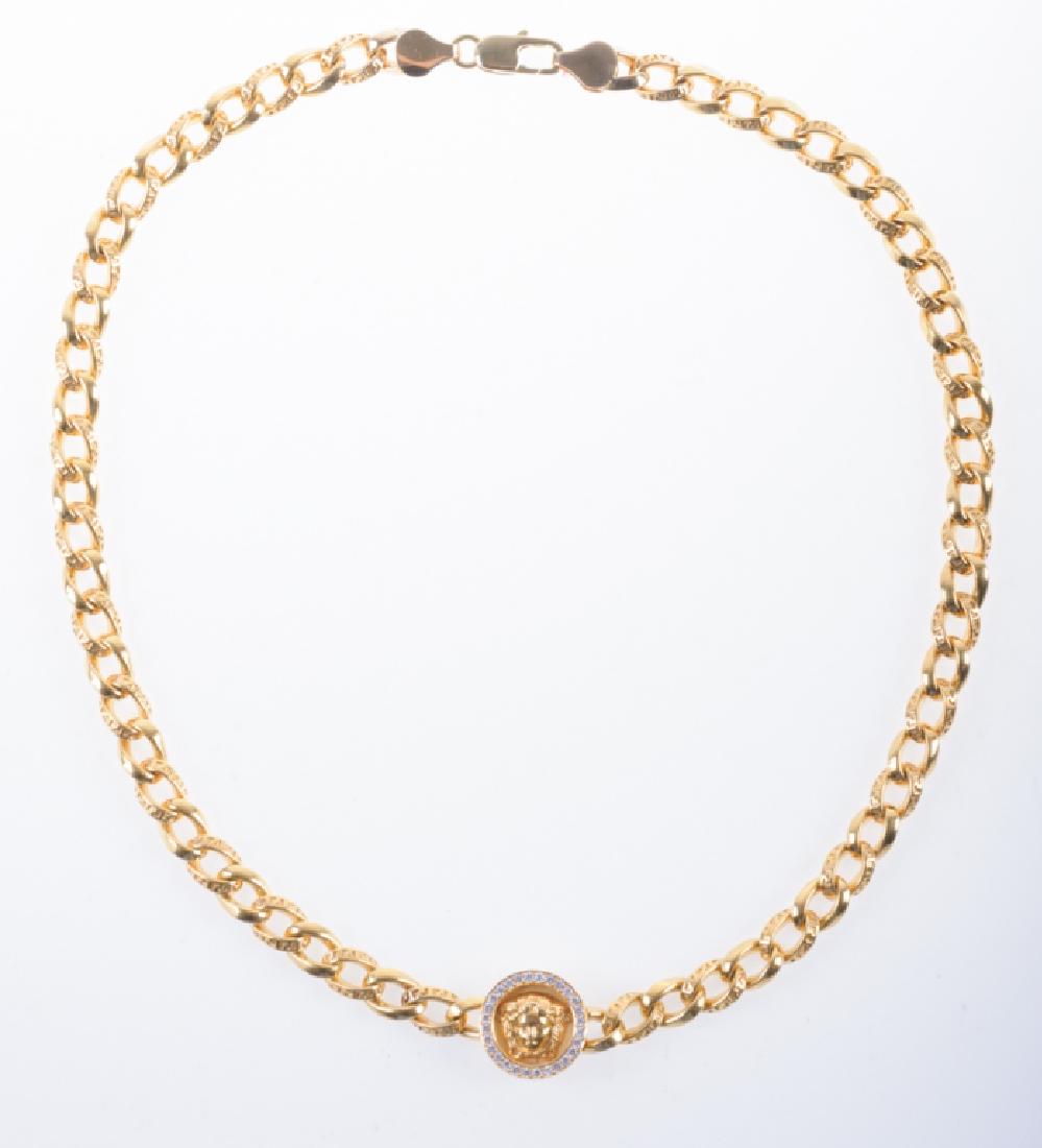 Versace 18K Gold and Diamond Medusa Necklace (1 of 5)
