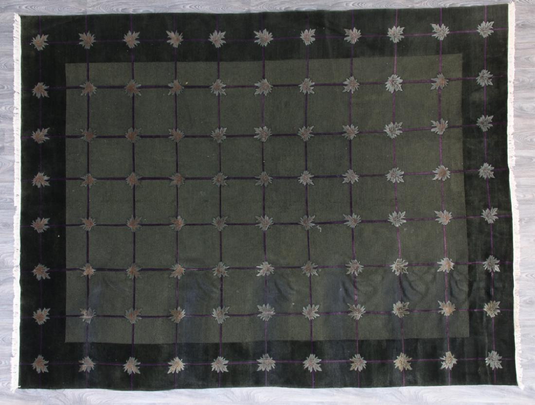 Indo Gabbeh 8'11" x 11'7" Leaf Design Rug (1 of 6)