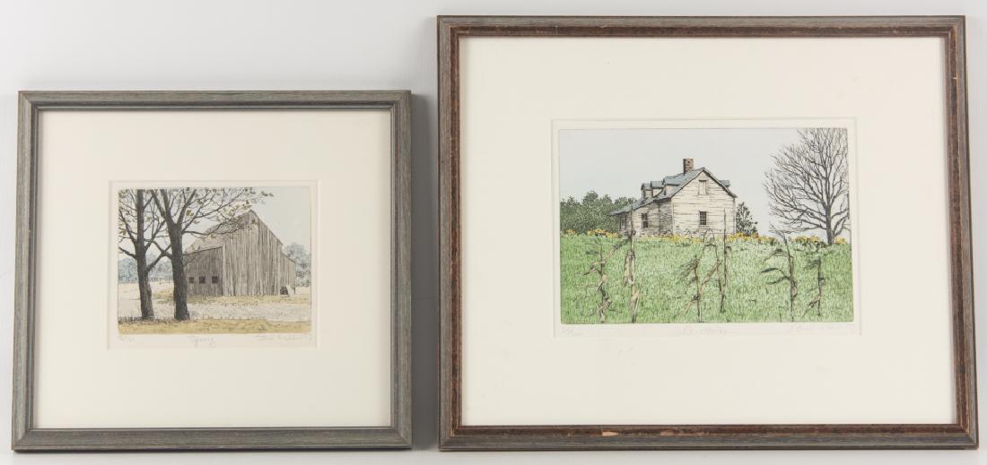 Carol Collette Etchings Pair, Spring & Cornstalk (1 of 8)