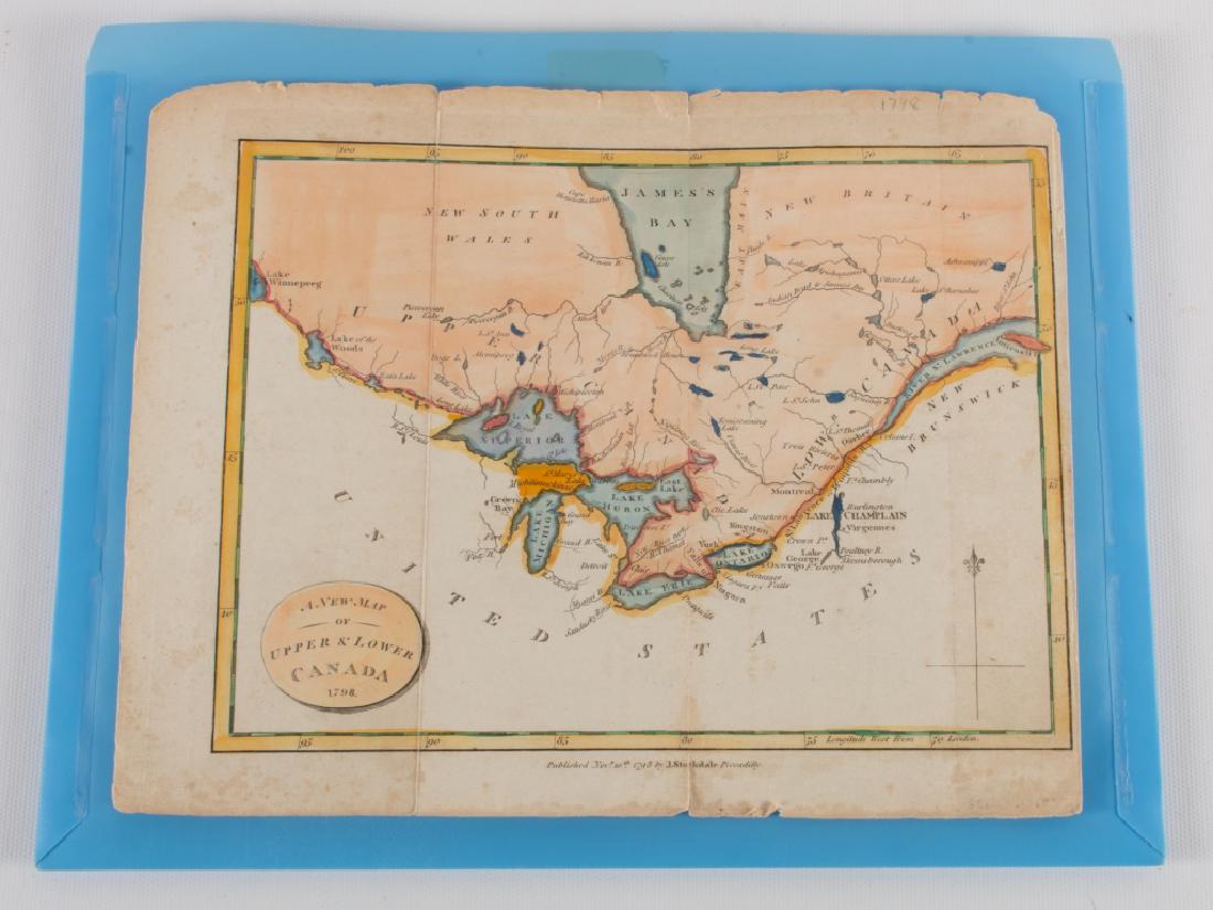 1798 Hand Colored Map of Upper & Lower Canada (1 of 10)