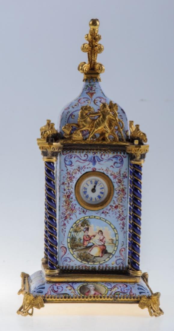 Viennese Gilt-Metal & Enamel Figural Clock (1 of 20)