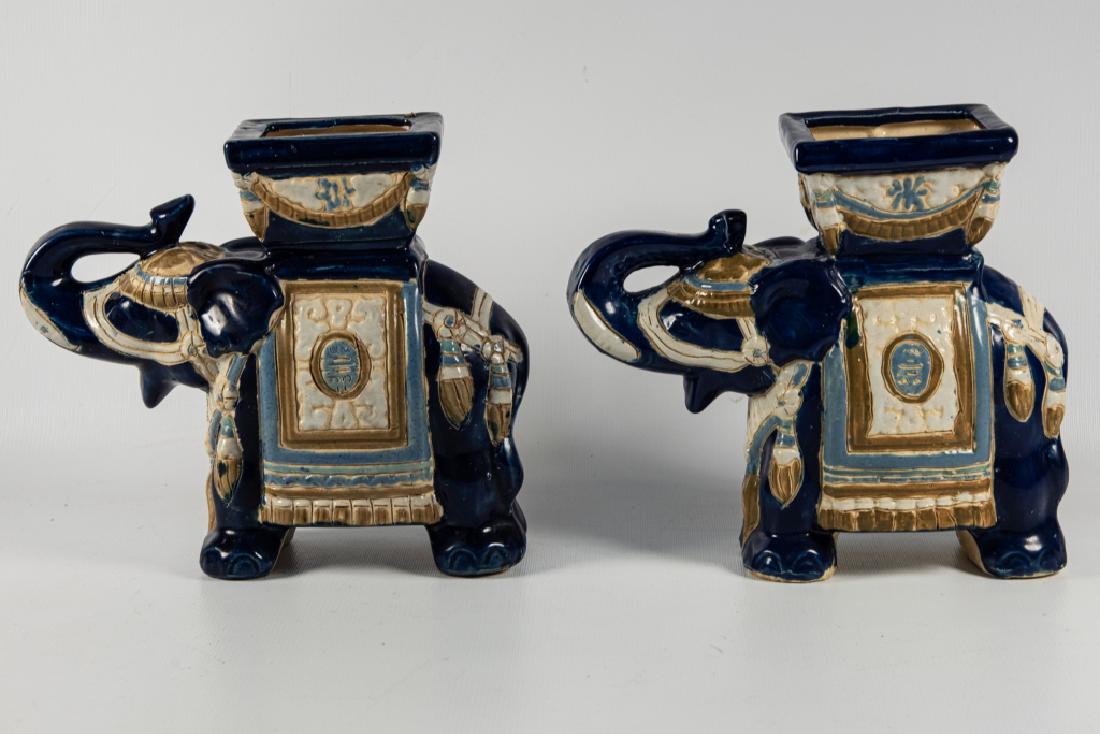 Porcelain Elephant Planters Pair (1 of 5)