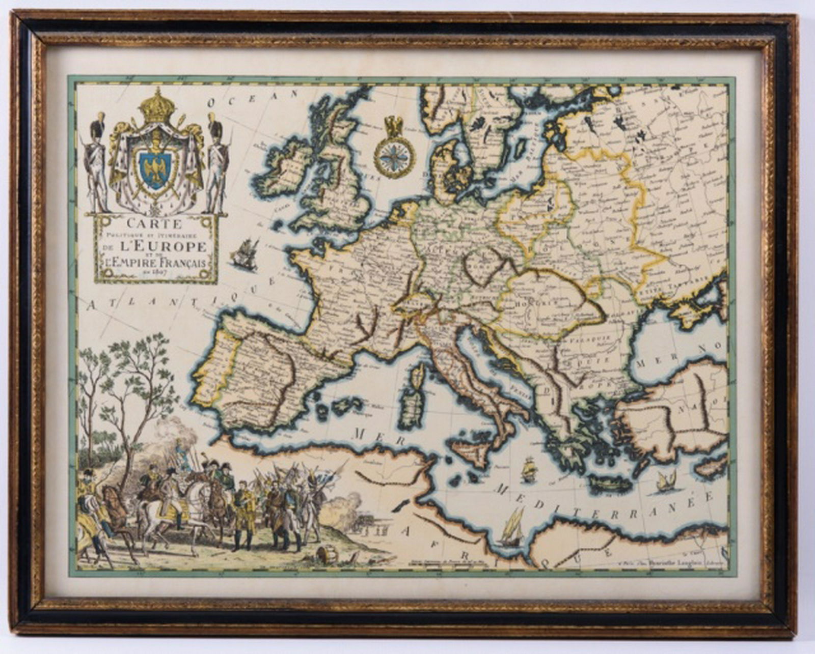 Hand Colored Map Of Europe Early 19th C Aug 24 2019