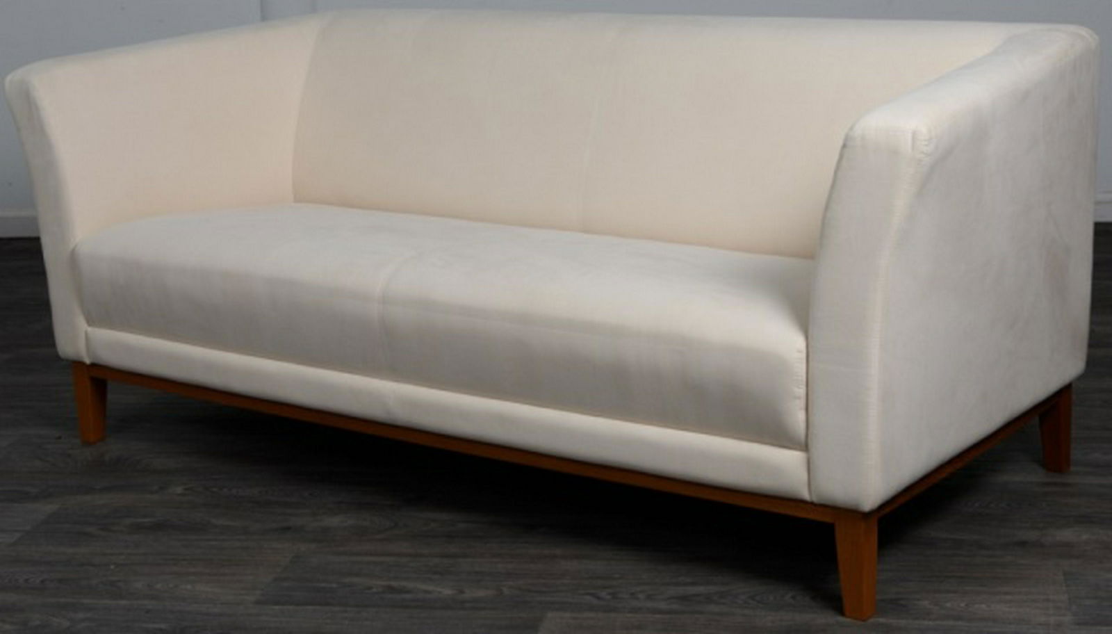 Mid Century Suede Upholstered Sofa