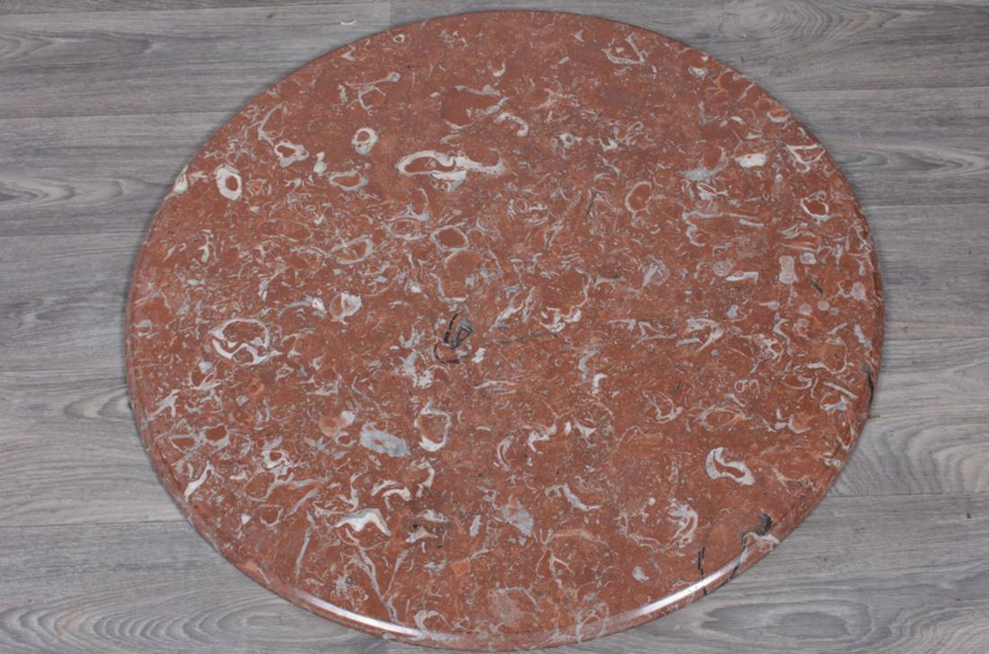Round Red Marble Table Top (1 of 3)