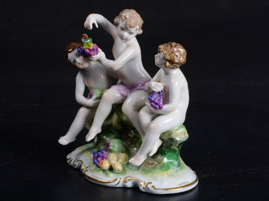 Ginori Porcelain Figure of Cherubs with Fruit (1 of 7)