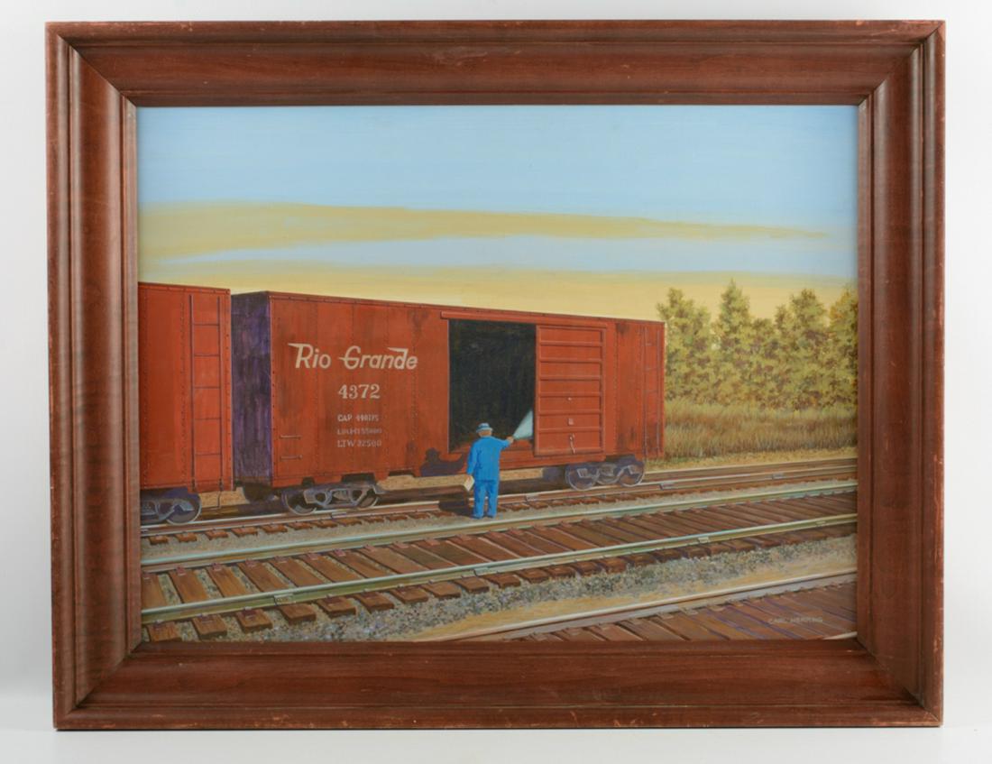 Carl Herring Oil on Masonite Painting (1 of 4)