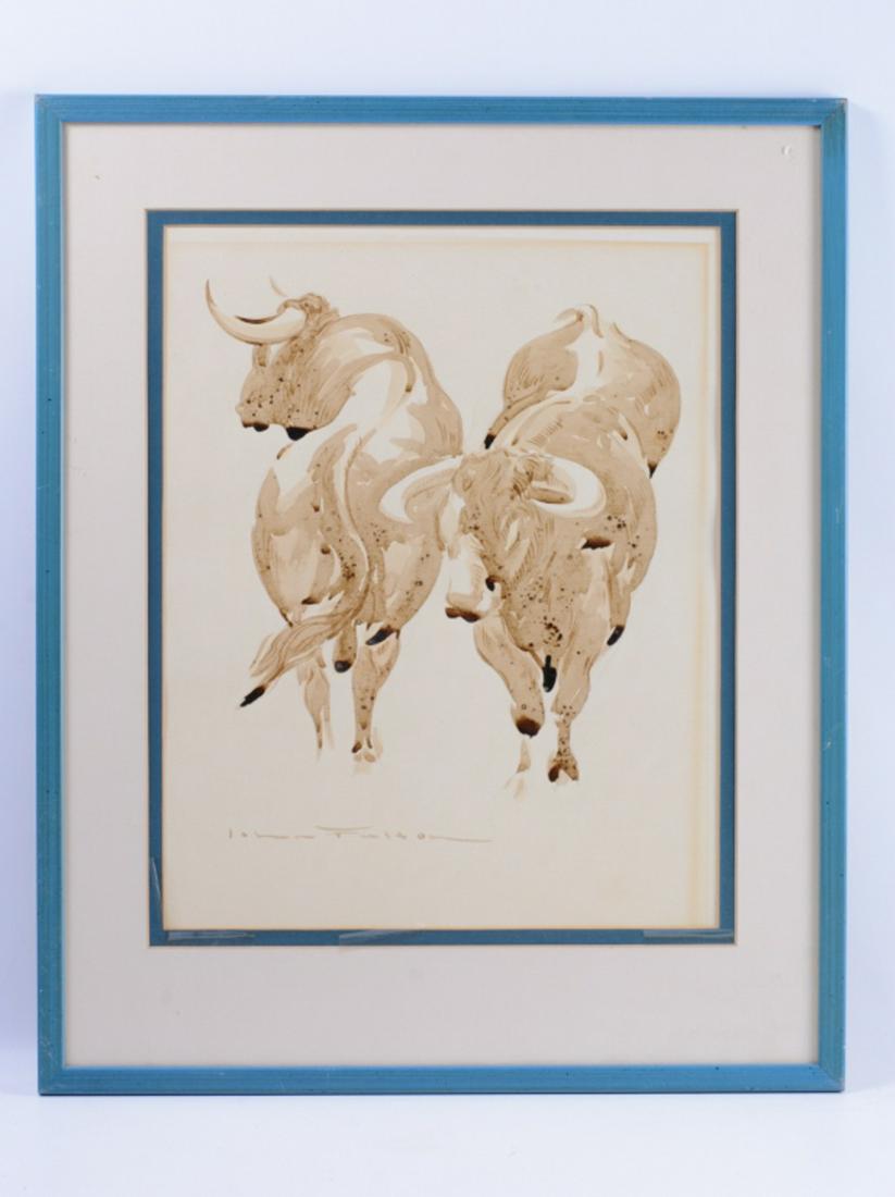 John Fulton Oxblood on Paper Drawing (1 of 4)