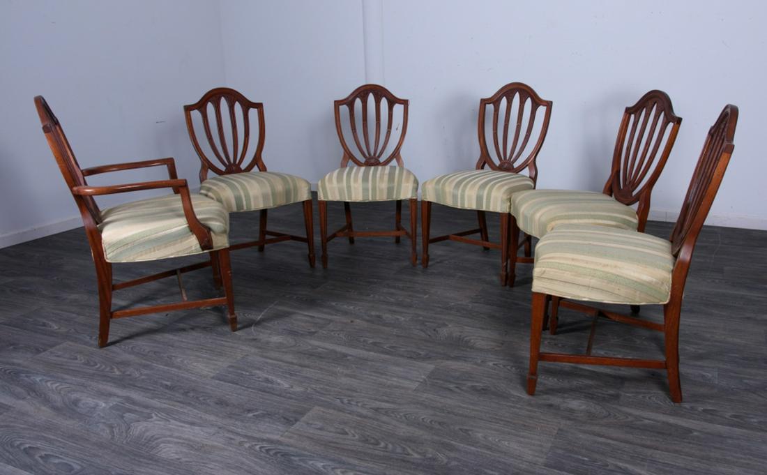 Hepplewhite Style Mahogany Dining Chairs (1 of 6)