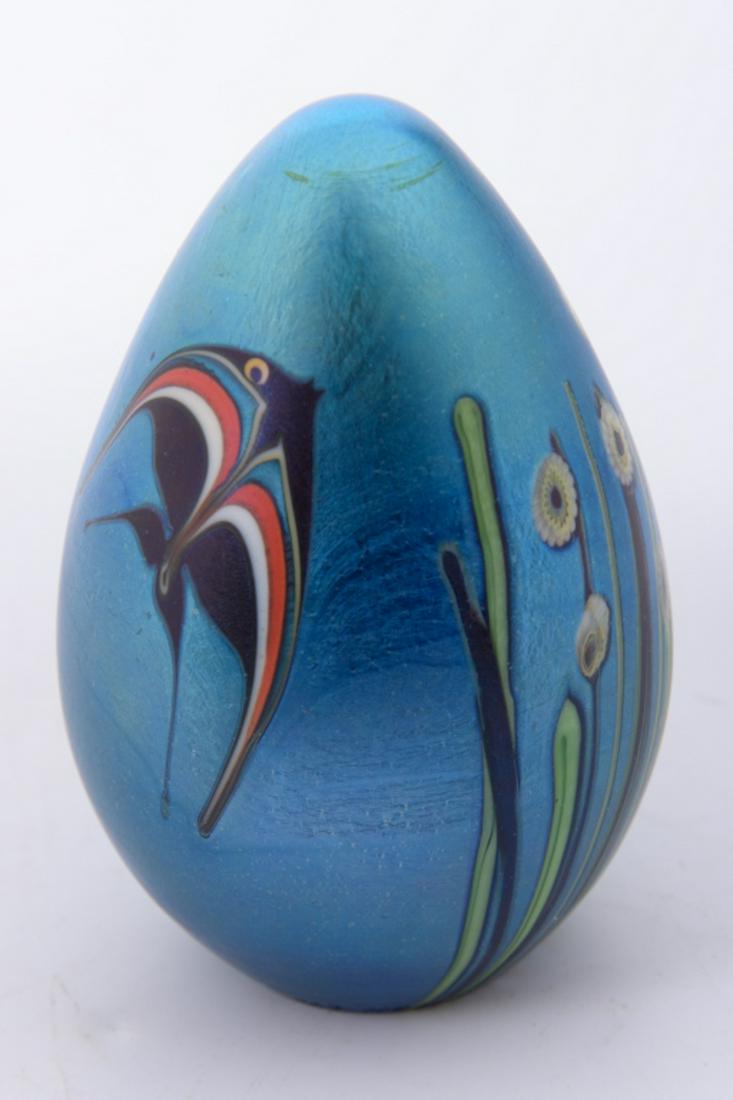 Orient and Flume Paperweight: Orient and Flume paperweight with fish and seaweed motif. Signed and dated, 1980, at the base with paper label to bottom. Measures approximately 4" high. All sales are subject to Bremo Auctions Terms 