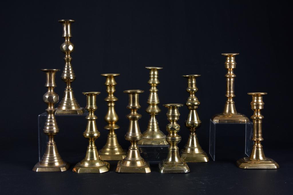 Brass Candlestick Group 12 Pieces (1 of 6)