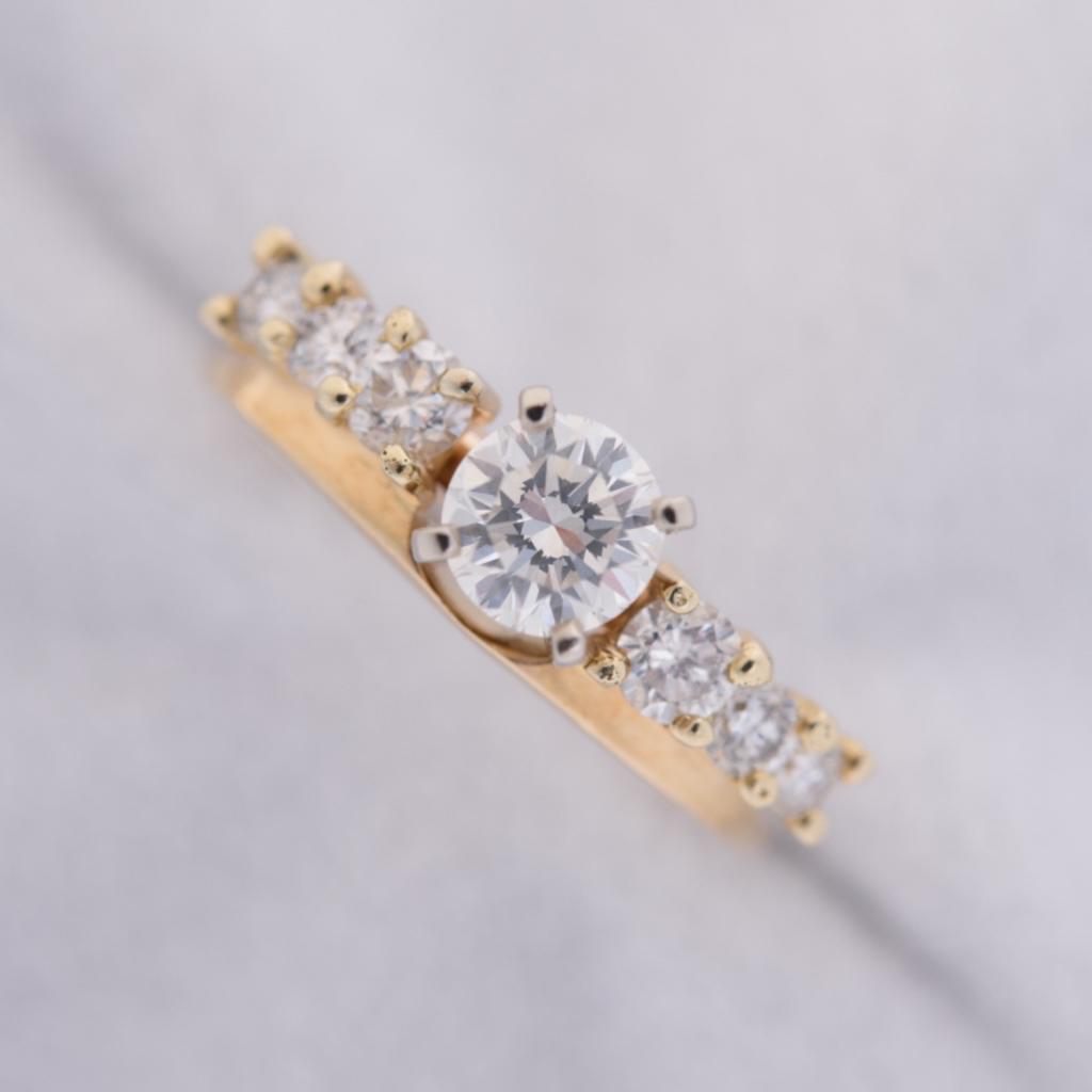 Yellow Gold Diamond Solitaire and Wedding Band Set (1 of 7)