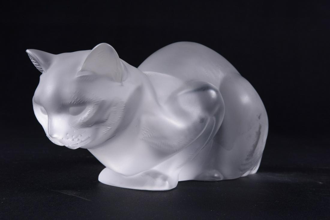 Lalique Crystal Crouching Cat Figure (1 of 6)