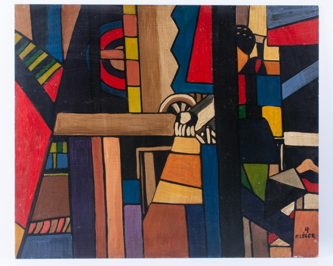 Fernand Leger Geometric Abstract Oil On Panel (1 of 4)