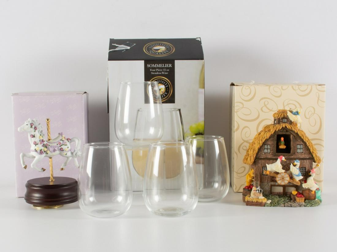 Two Figurines and Glass in Boxes (1 of 1)