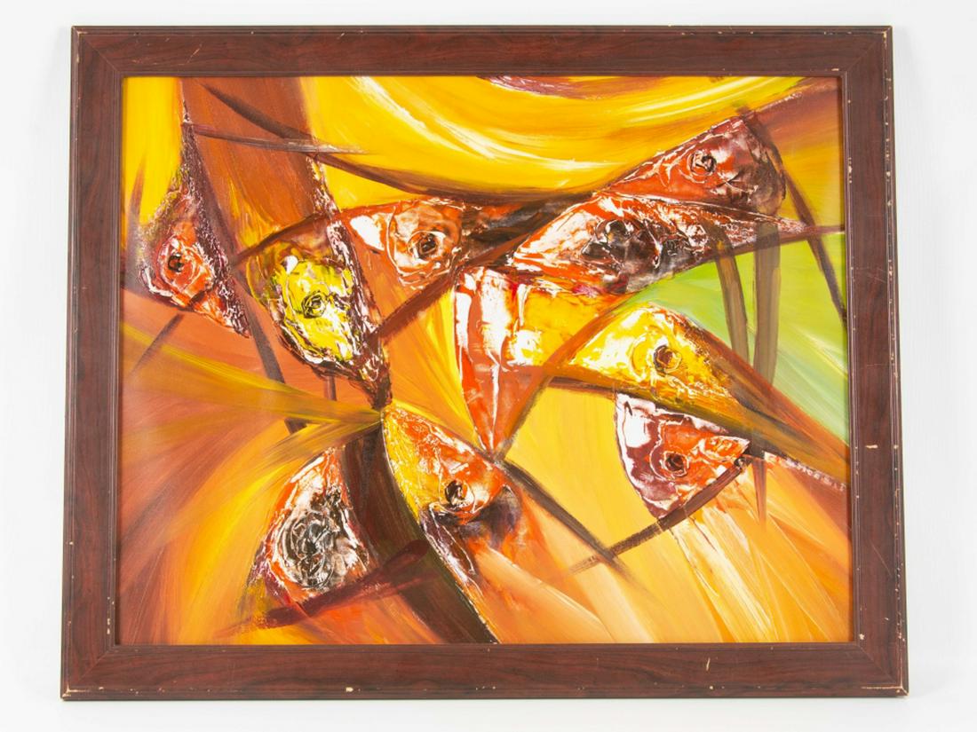 Abstract Palette Knife Framed O/C Painting (1 of 1)