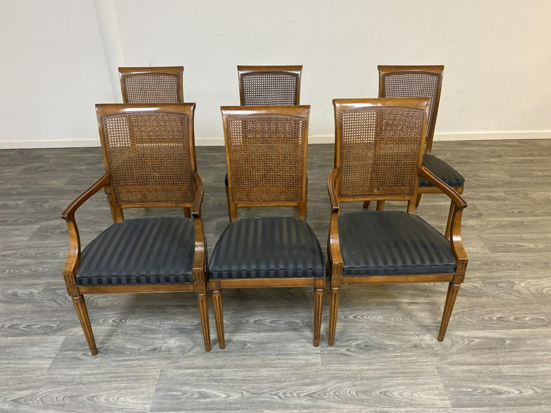 Six Cane Back Fruitwood Dining Chairs (1 of 6)
