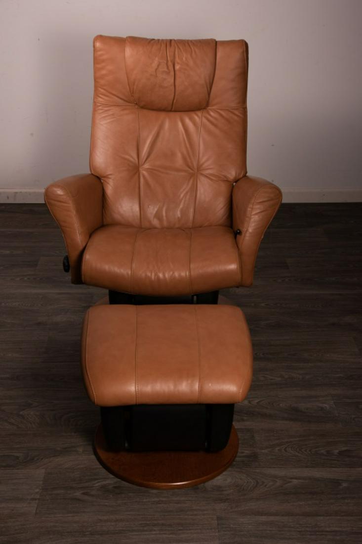 Eames Style Leather Chair and Ottoman (1 of 11)