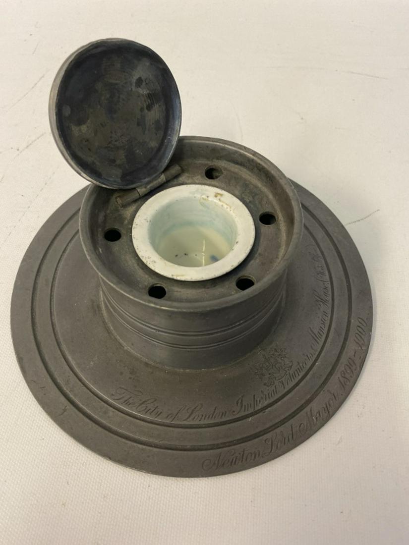 Antique Pewter Inkwell (1 of 5)