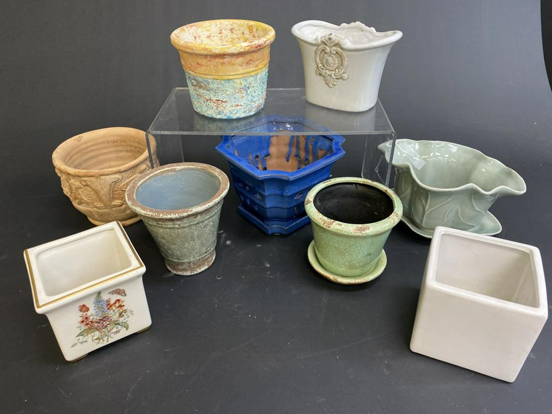Assorted Ceramic and Pottery Flower Pots (1 of 11)