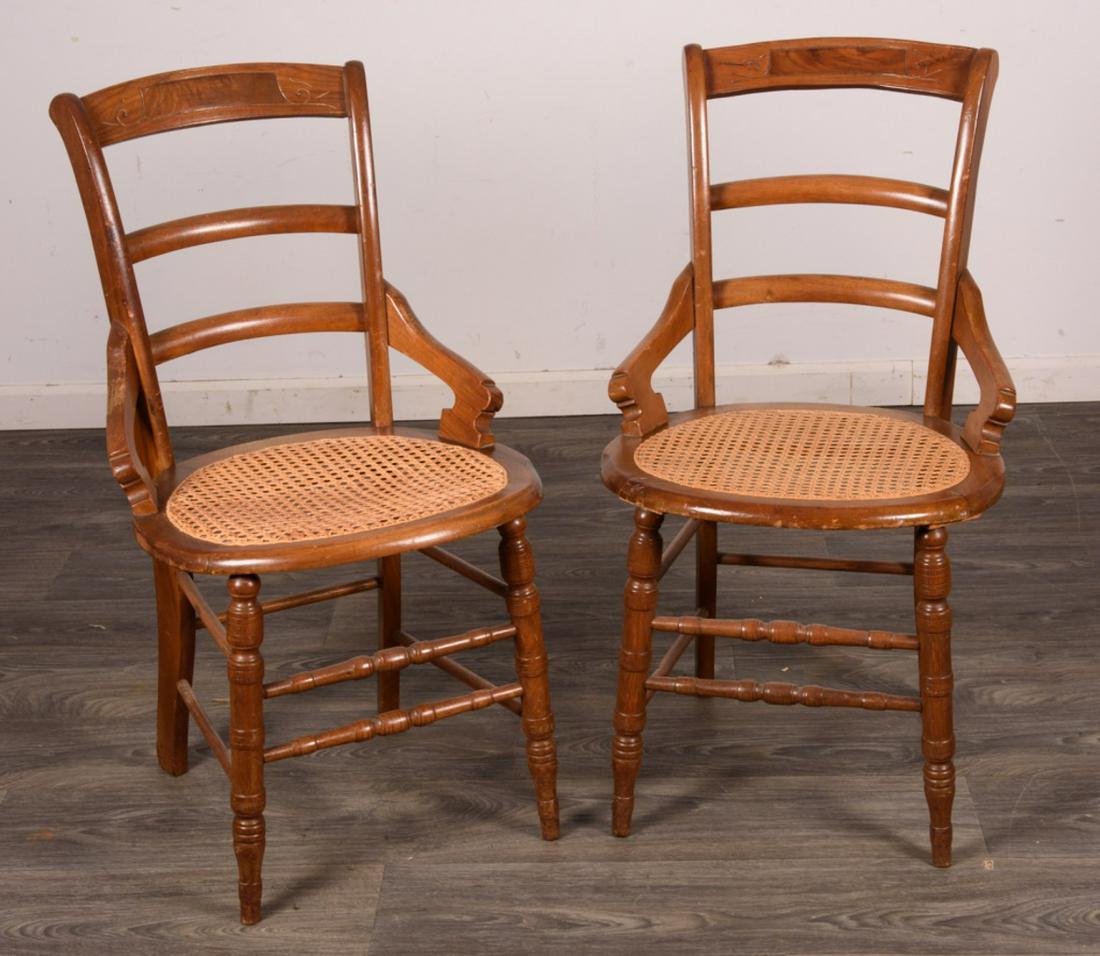 Pair of Cane Seat Hiprest Side Chairs (1 of 3)