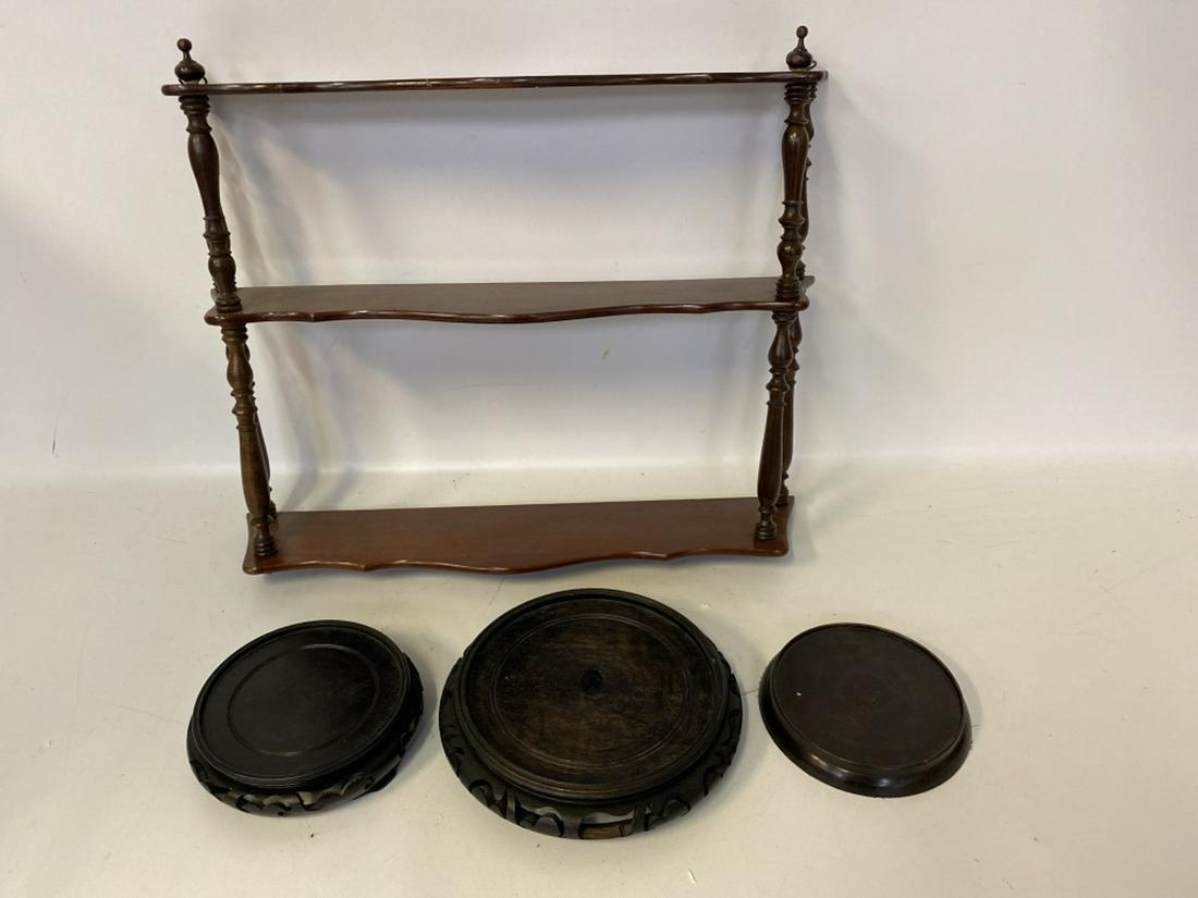 Asian Style Plant Stands and Wall Shelf (1 of 3)