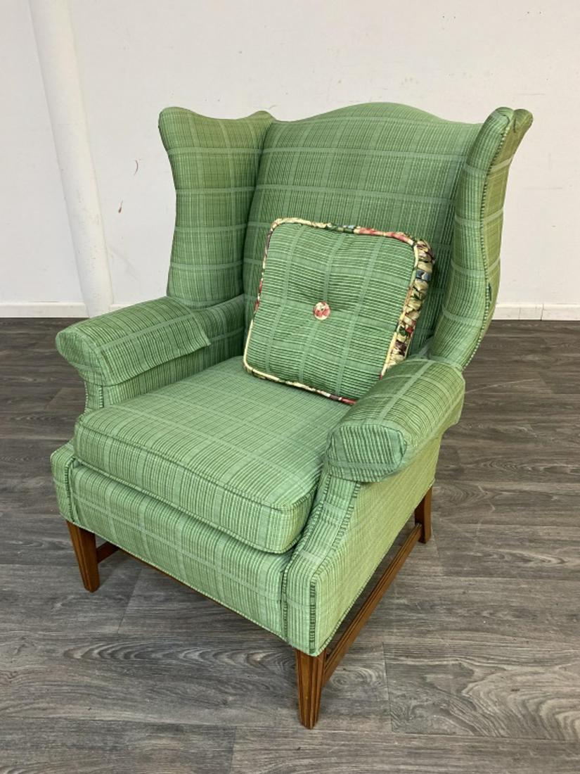 Green Upholstered Wingback Chair (1 of 7)