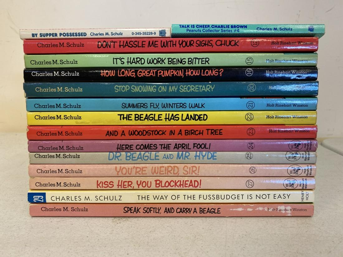 First Editions - Charles M. Schulz - Charlie Brown: Fifteen varying volumes from the 70's and 80's. Some are first editions. All sales are subject to Bremo Auctions Terms & Conditions. Please review before bidding.