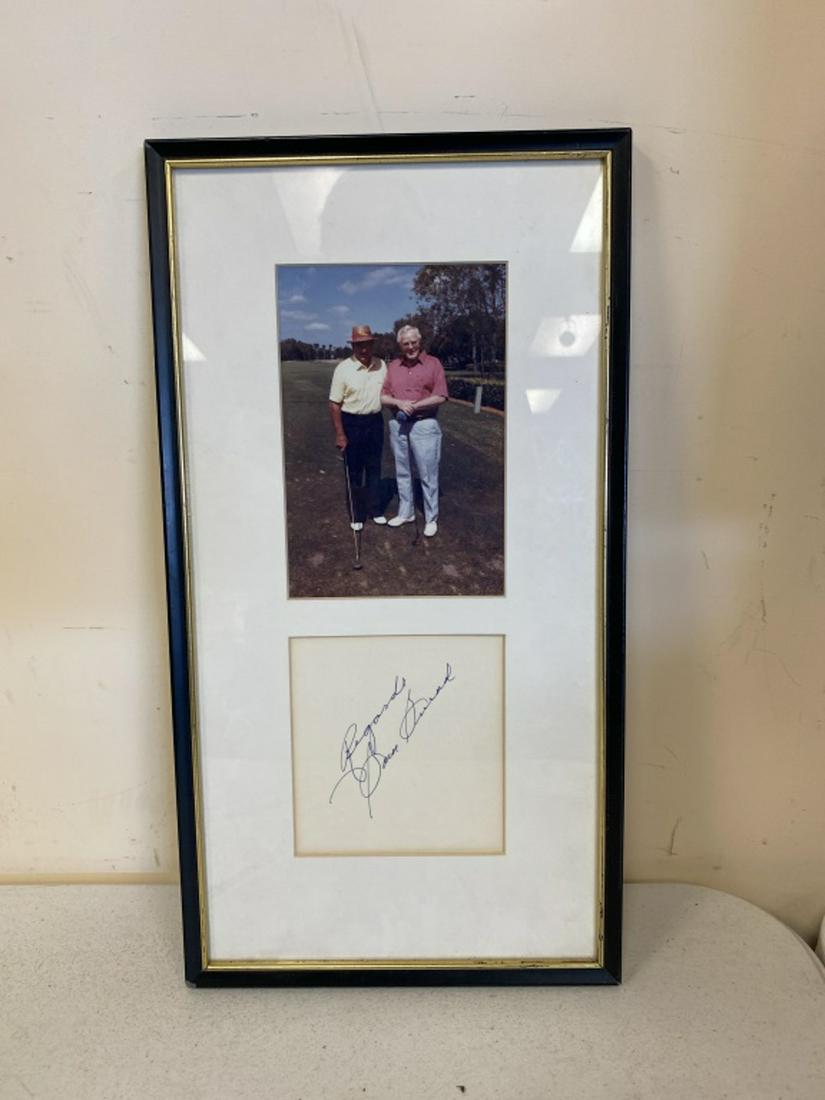 Sam Snead Photo and Autograph: Matted and framed under glass. Frame measures approximately 17-3/4" in height and 9-1/2" in width. All sales are subject to Bremo Auctions Terms & Conditions. Please review before bidding.