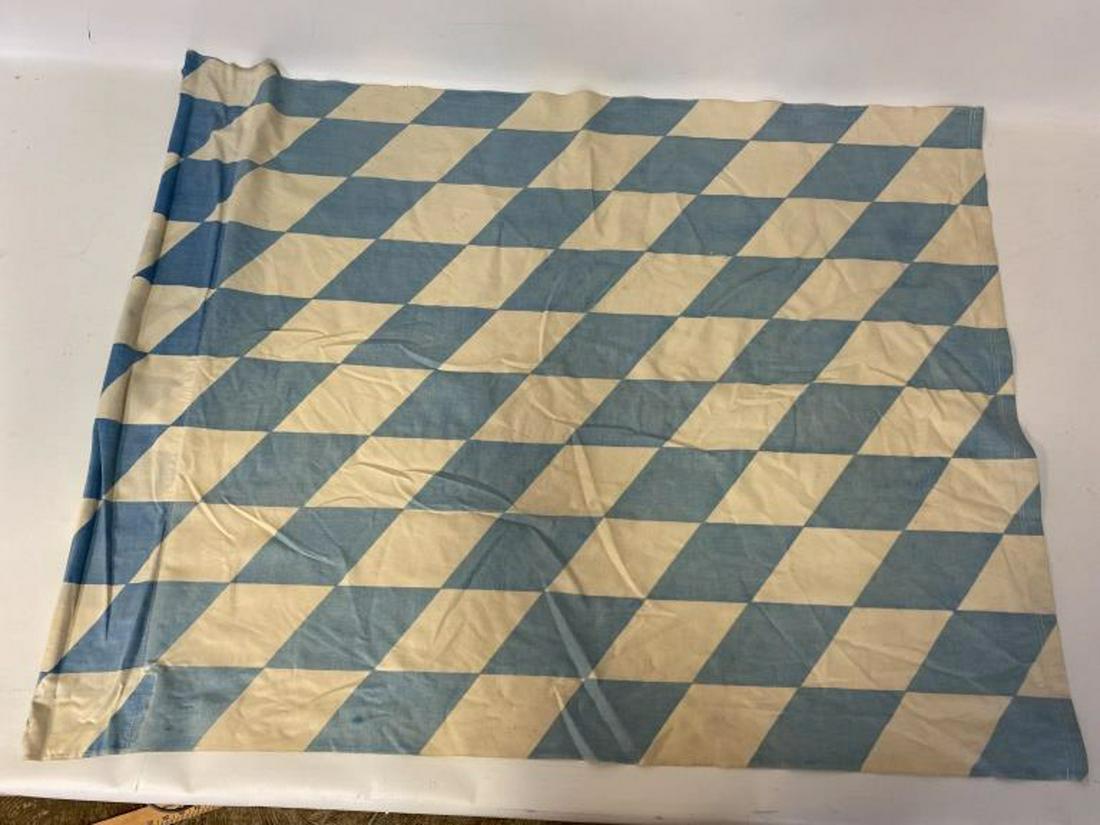 Bavarian Flag: Bavarian flag on wood staff. Thirty to forty years old. All sales are subject to Bremo Auctions Terms & Conditions. Please review before bidding.