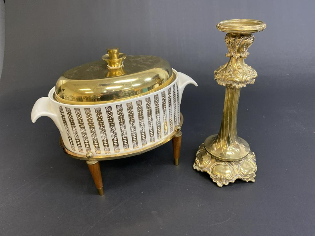 Georges Briard Dish and Brass Candlestick (1 of 3)