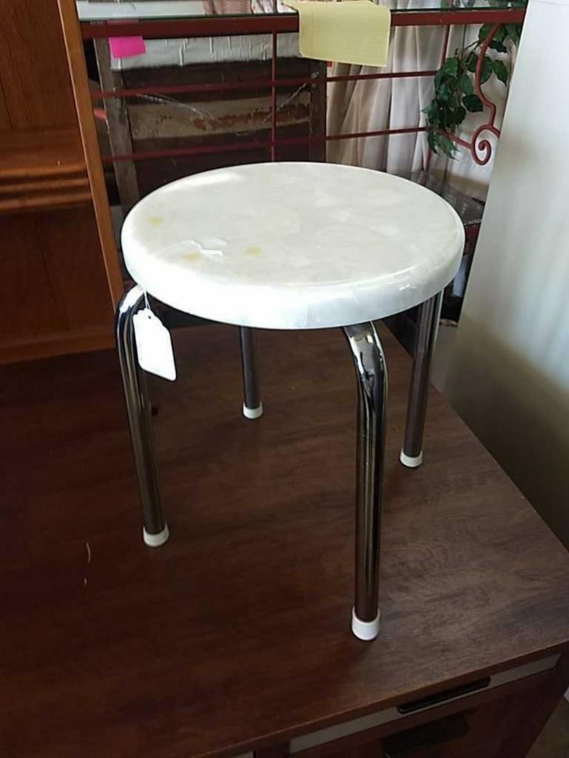 Small Chrome and Acrylic Stool (1 of 1)