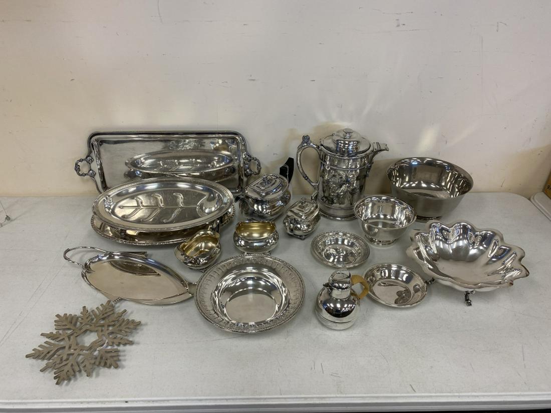 Silverplate Insulated Pitcher and Revere Bowls (1 of 4)