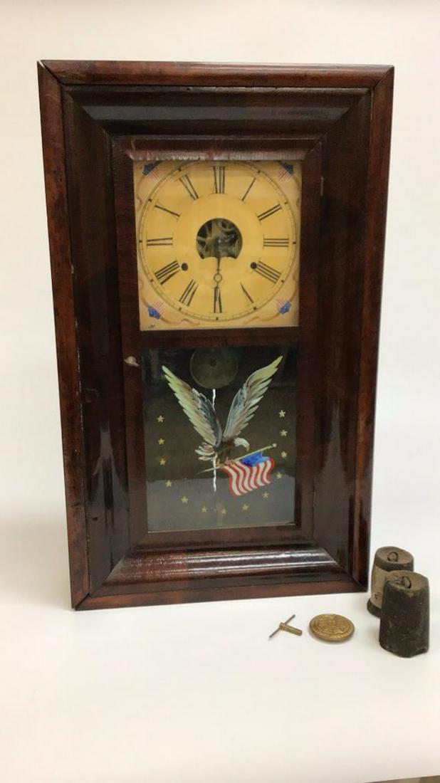 E-M 19th C Mahogany Mantle Clock (1 of 8)