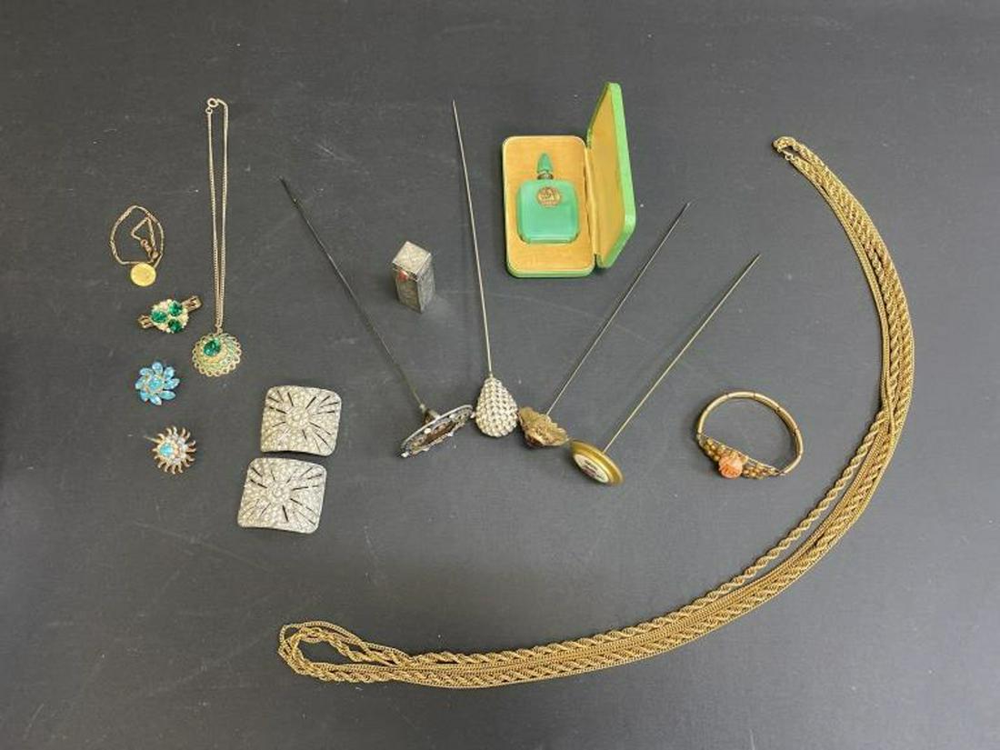 Victorian Hat Pins and Sterling Lipstick Case (1 of 11)