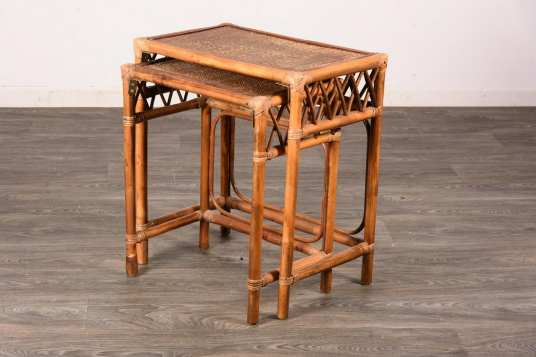 Two Rattan Nesting Tables (1 of 7)