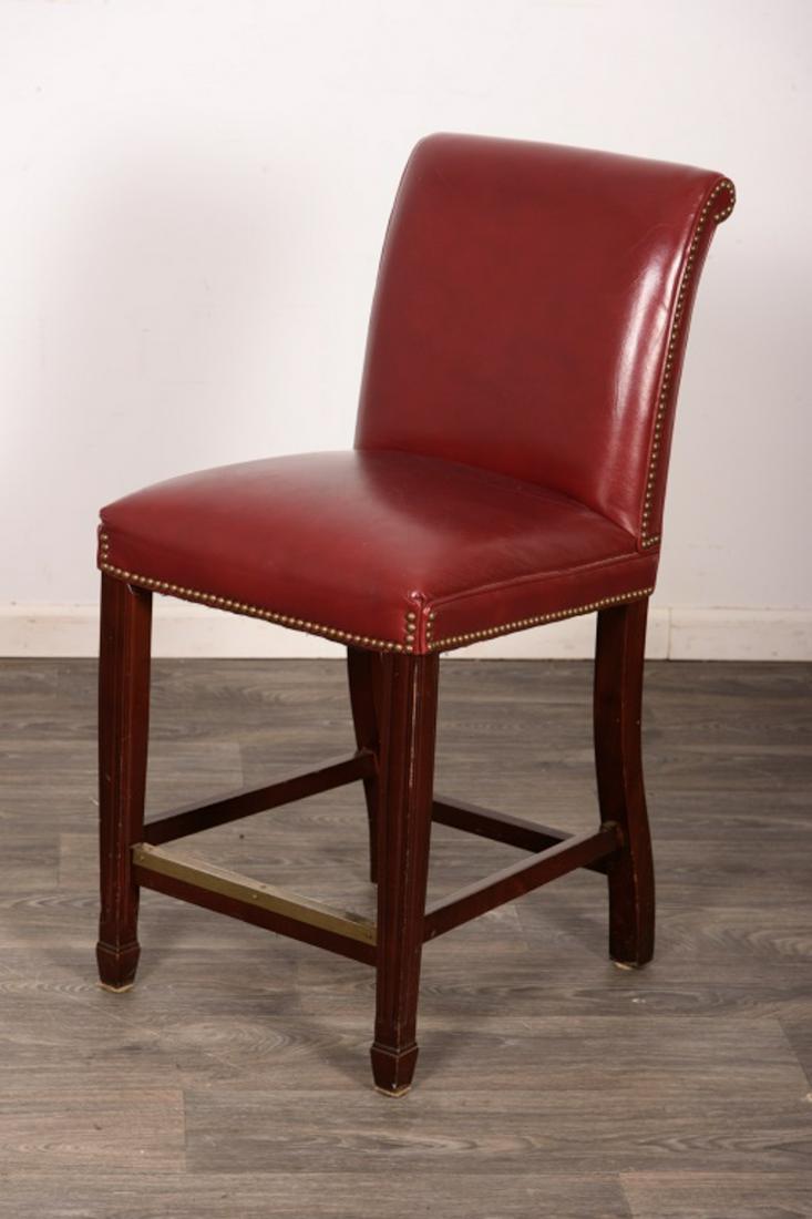 Red Leather Upholstered Bar Chair (1 of 7)