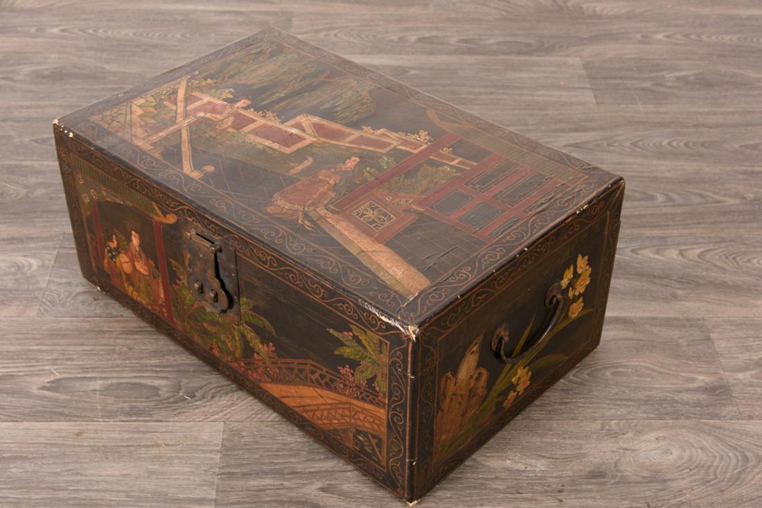 Asian Lacquered Trunk with Handles (1 of 6)