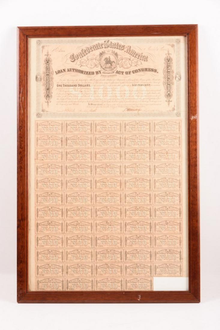 Confederate States of America Thousand Dollar Bond (1 of 8)