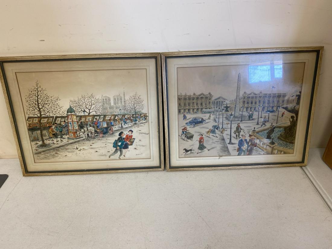 Two Jacques Fabres Mixed Media Drawings (1 of 7)