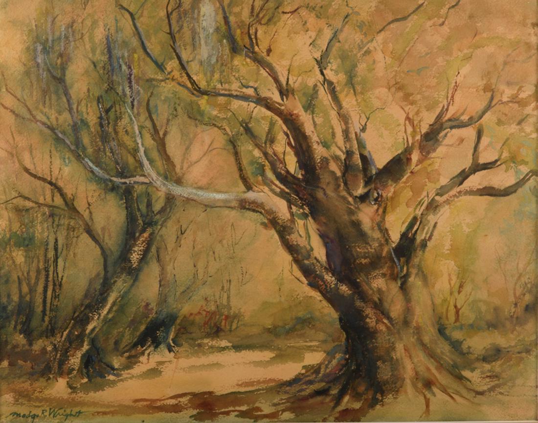 Framed Watercolor of Trees (1 of 6)