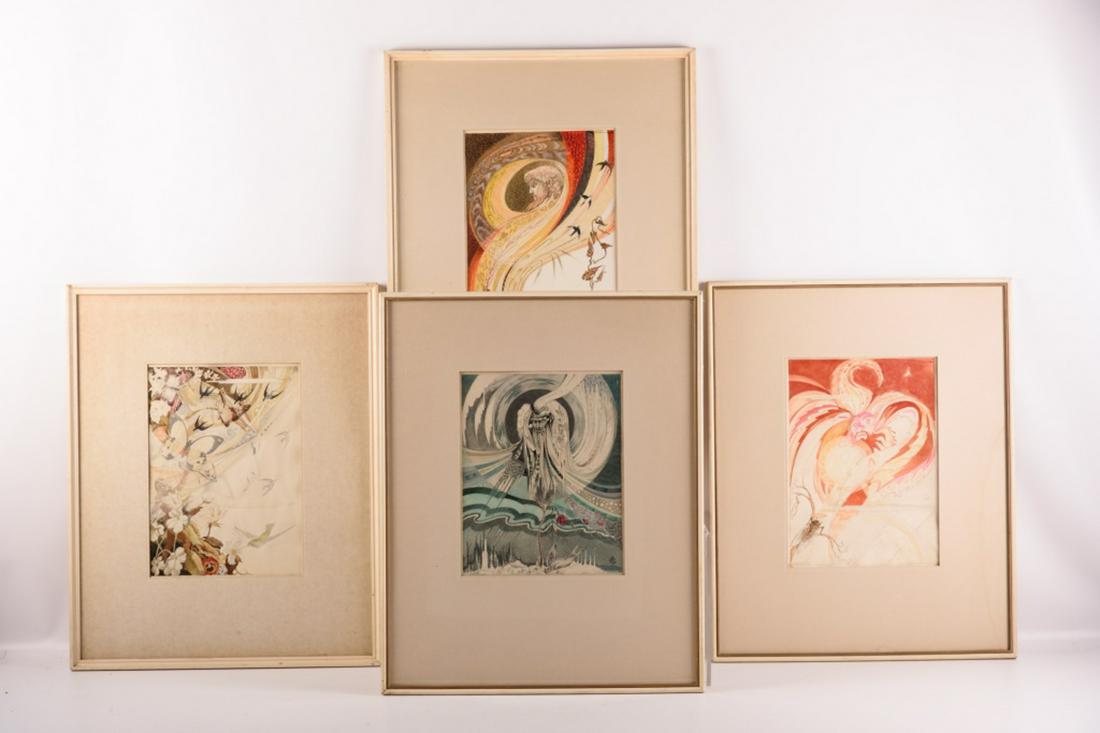 Four Louis G. Cerrudo Mix Media Drawings (1 of 10)