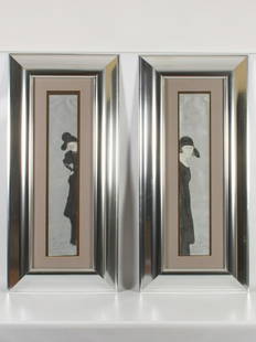 Stephen White Block Prints: Two Stephen White block prints, “The Visitor” and “Lady Dressing”. Each pencil signed, titled and numbered at the bottom. Each bearing label to the back from Greg Copeland Stud